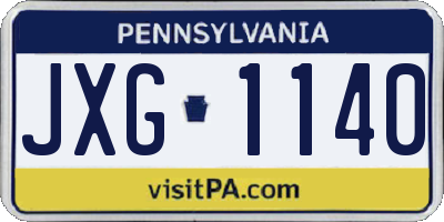 PA license plate JXG1140