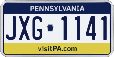 PA license plate JXG1141