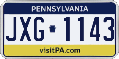 PA license plate JXG1143