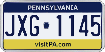 PA license plate JXG1145