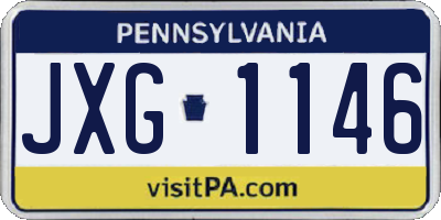 PA license plate JXG1146