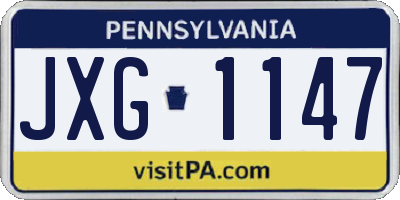 PA license plate JXG1147