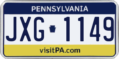 PA license plate JXG1149
