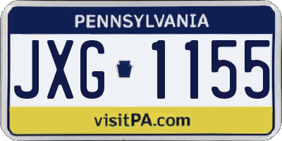 PA license plate JXG1155