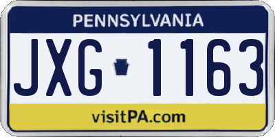 PA license plate JXG1163