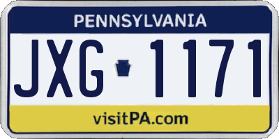 PA license plate JXG1171