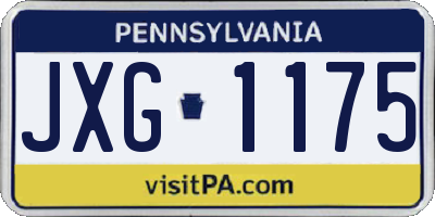 PA license plate JXG1175