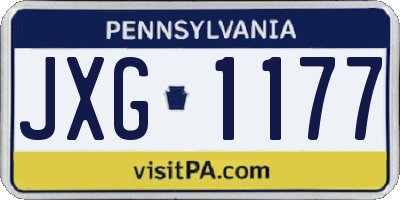PA license plate JXG1177