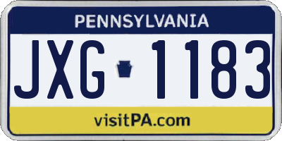 PA license plate JXG1183
