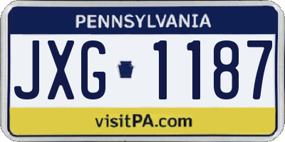 PA license plate JXG1187