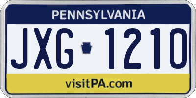 PA license plate JXG1210
