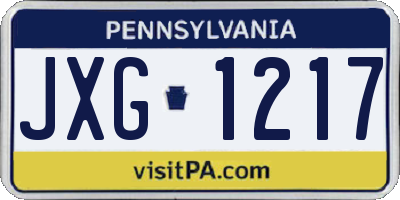 PA license plate JXG1217
