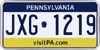 PA license plate JXG1219