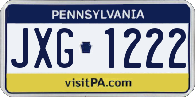 PA license plate JXG1222