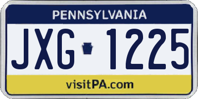 PA license plate JXG1225