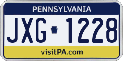 PA license plate JXG1228
