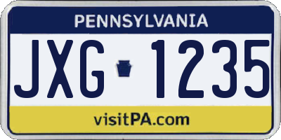 PA license plate JXG1235