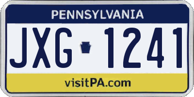 PA license plate JXG1241
