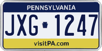 PA license plate JXG1247