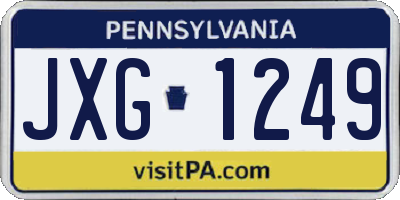 PA license plate JXG1249