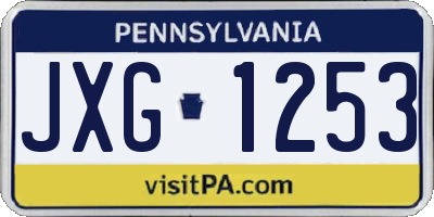 PA license plate JXG1253