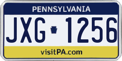 PA license plate JXG1256