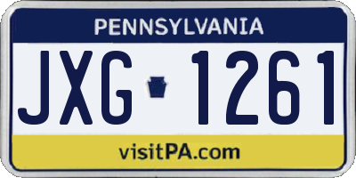 PA license plate JXG1261