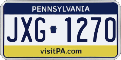 PA license plate JXG1270