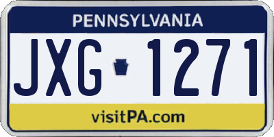 PA license plate JXG1271