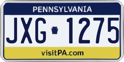 PA license plate JXG1275