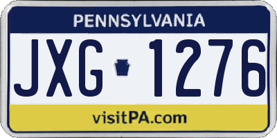 PA license plate JXG1276