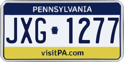 PA license plate JXG1277