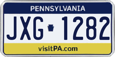 PA license plate JXG1282