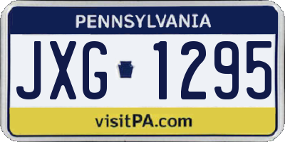 PA license plate JXG1295