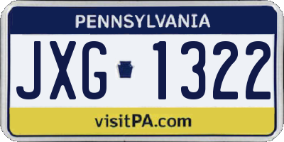 PA license plate JXG1322
