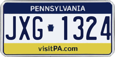 PA license plate JXG1324