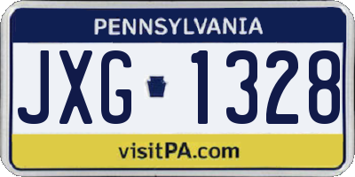 PA license plate JXG1328