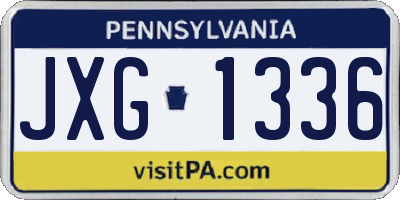 PA license plate JXG1336