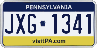 PA license plate JXG1341