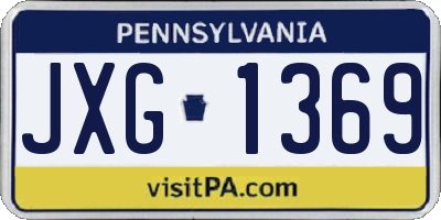 PA license plate JXG1369