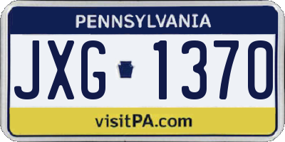PA license plate JXG1370