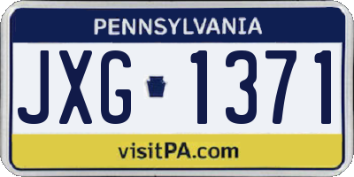 PA license plate JXG1371