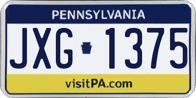 PA license plate JXG1375