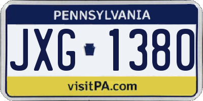 PA license plate JXG1380