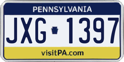 PA license plate JXG1397