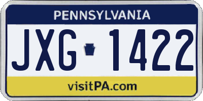 PA license plate JXG1422