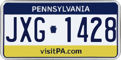 PA license plate JXG1428