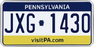 PA license plate JXG1430