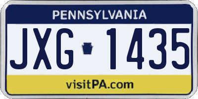 PA license plate JXG1435