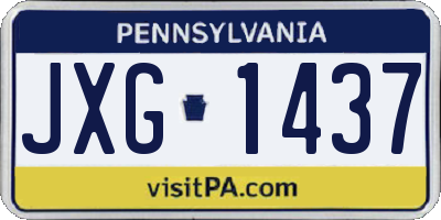 PA license plate JXG1437